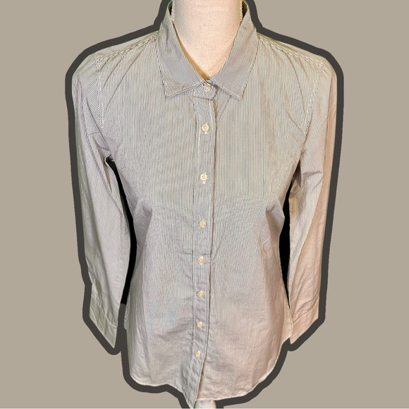 NWT J. Crew Factory Haberdashery Blue & White ‘Striped Classic Button-Up Shirt’ - Picture 12 of 13
